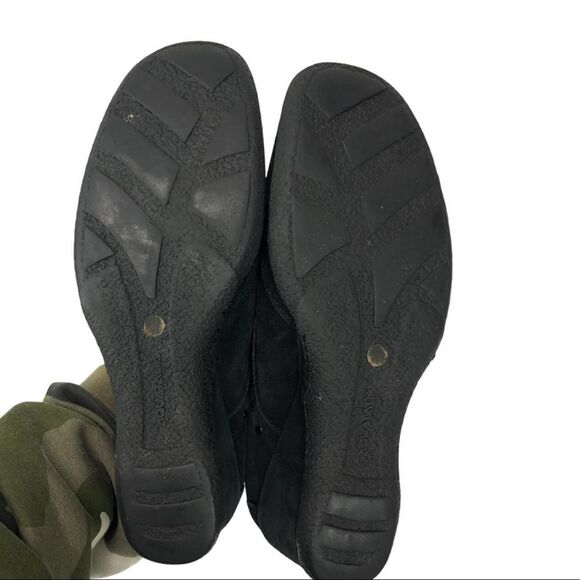 Aquatalia Greenish black Suede Leather Studded Wedge Loafers 8.5 Western - Picture 7 of 12